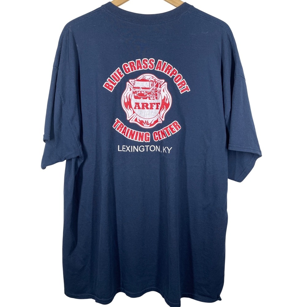 Blue Grass Airport KY ARFF Training Center Graphic T-Shirt Navy 2XL